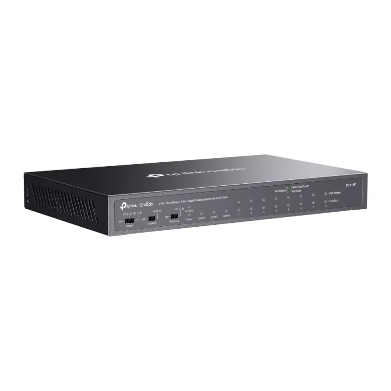Przełącznik sieciowy TP-Link Omada DS111P Niezarządzalny Fast Ethernet (10/100) Power over Ethernet (PoE) Czarny