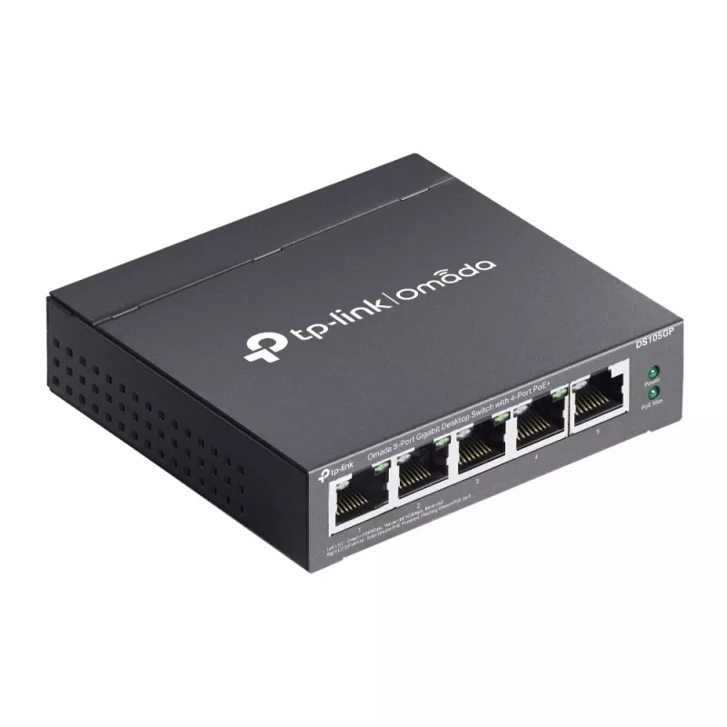 TP-Link Omada DS105GP przełącznik sieciowy Niezarządzalny Gigabit Ethernet (10/100/1000) Power over Ethernet (PoE) Czarny