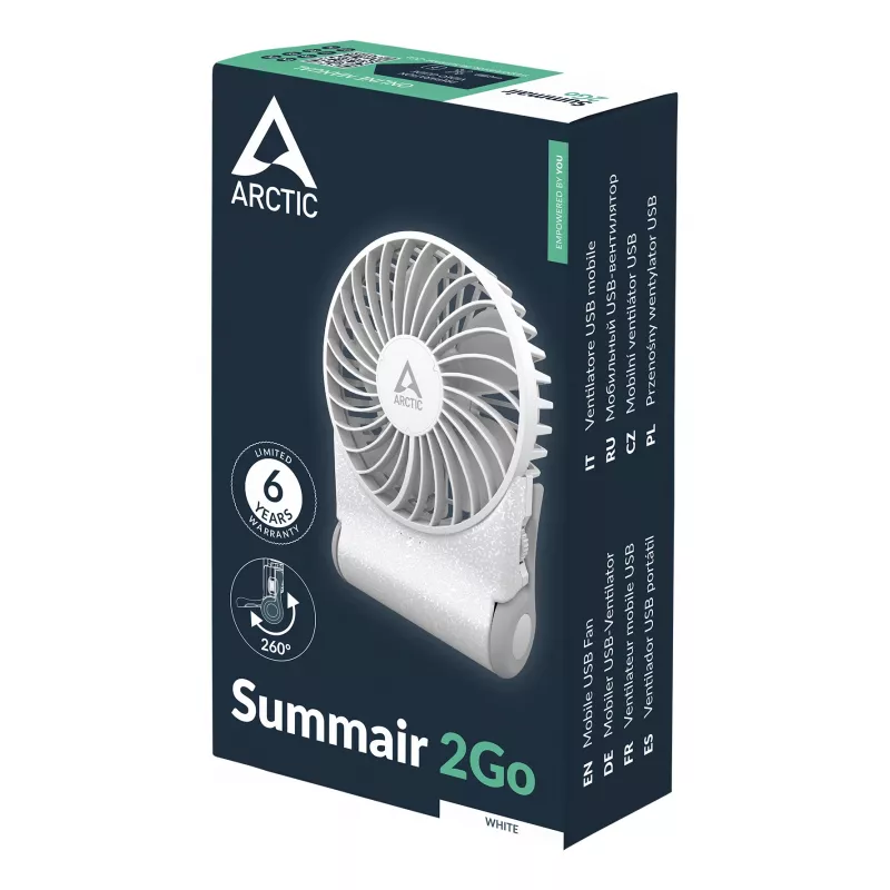 ARCTIC Summair 2Go - Wydajny wentylator ręczny z wyjątkowo długim czasem pracy na baterii