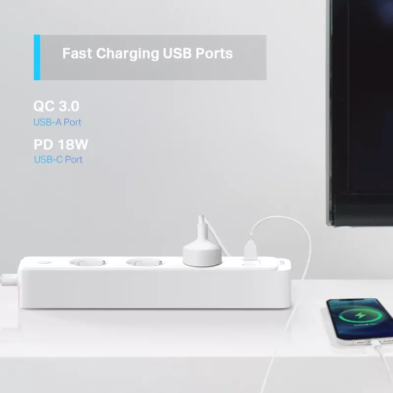 TP-Link Tapo P300 3 gniazda AC Typ F (CEE 7/4) 1,5 m 3 2300 W Biały