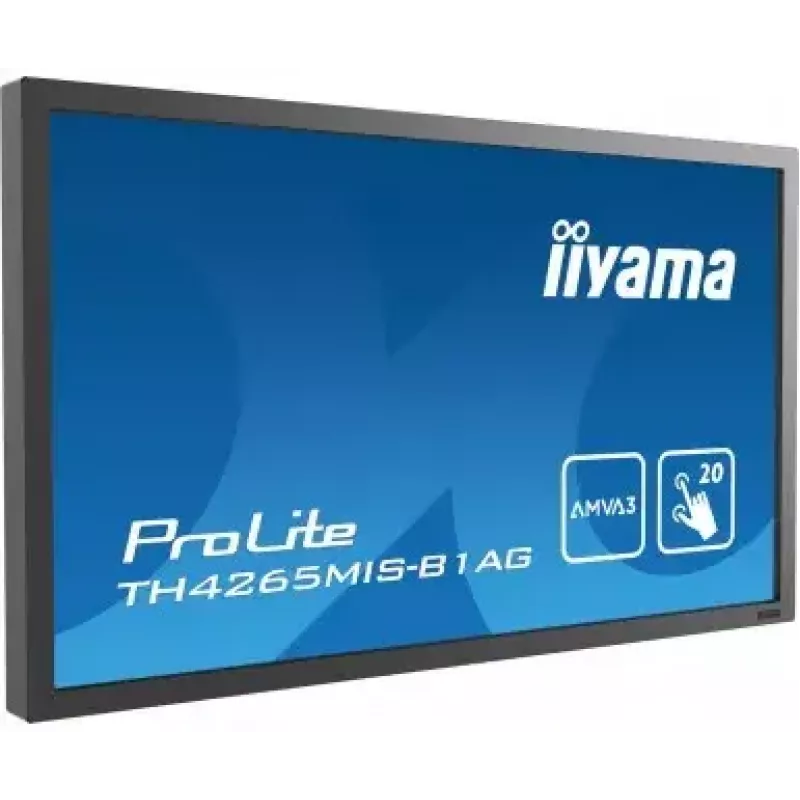 Monitor komputerowy IIYAMA ProLite TH4265MIS-B1AG, 42 cale (106,7 cm), Full HD 1920×1080, ekran dotykowy LED, 6,5 ms, 16:9, głośniki, VESA, czarny