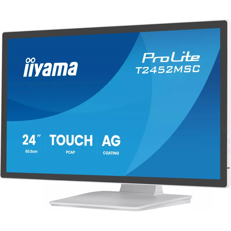 iiyama T2452MSC-W2AG monitor komputerowy 61 cm (24 cale) 1920 x 1080 pikseli Full HD LED ekran dotykowy Biały