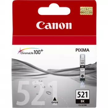 Canon CLI-521BK Czarny Tusz, Czarny, Tusz pigmentowy, 1 szt.