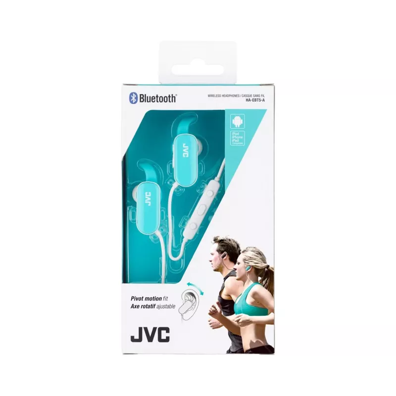 JVC HA-EBT5-A-E słuchawki/zestaw słuchawkowy Bezprzewodowy Douszny Sport Bluetooth Niebieski, Biały