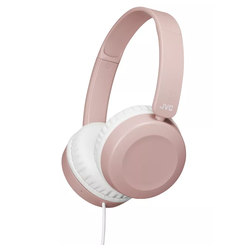 Słuchawki nauszne JVC Powerful Sound w kolorze różowym, przewodowe, 10–26000 Hz, połączenia/muzyka, 140 g, zestaw słuchawkowy, różowy