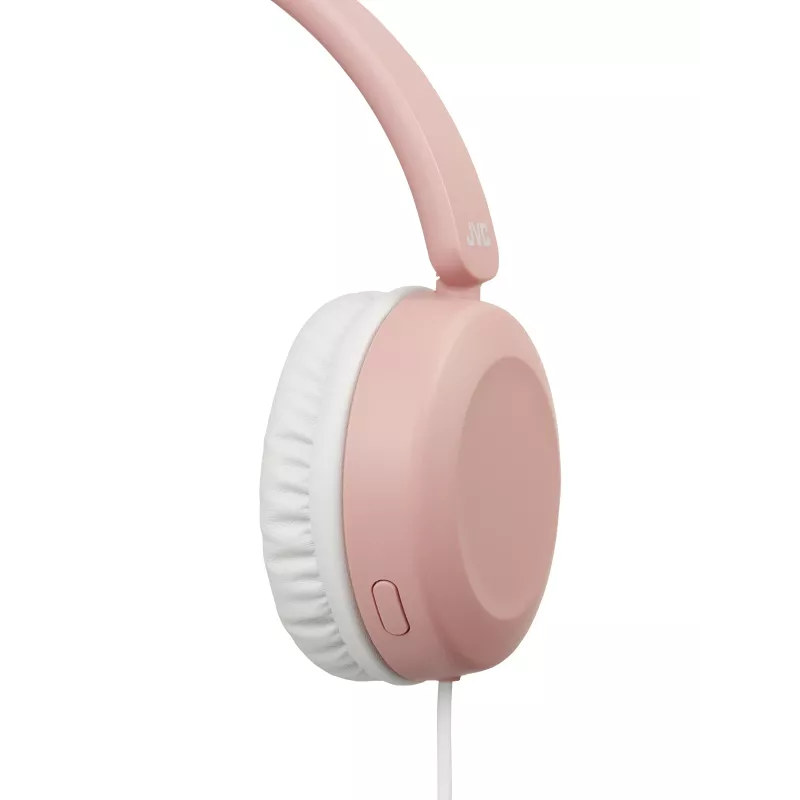 Słuchawki nauszne JVC Powerful Sound w kolorze różowym, przewodowe, 10–26000 Hz, połączenia/muzyka, 140 g, zestaw słuchawkowy, różowy