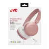 Słuchawki nauszne JVC Powerful Sound w kolorze różowym, przewodowe, 10–26000 Hz, połączenia/muzyka, 140 g, zestaw słuchawkowy, różowy