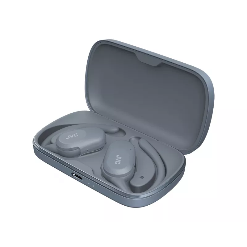Zestaw słuchawkowy JVC HA-NP40T True Wireless Stereo (TWS) douszny z zaczepem na ucho Bluetooth, 20–20000 Hz, 10 m, szary