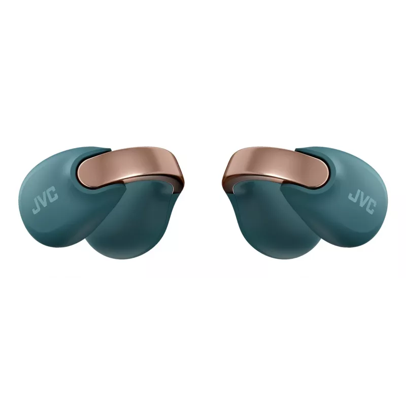 Zestaw słuchawkowy JVC HA-NP1T True Wireless Stereo (TWS) douszny na zaczep na ucho do połączeń/muzyki USB Type-C Bluetooth niebieski, złoty