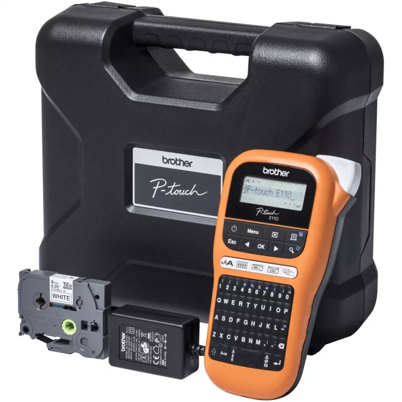Drukarka etykiet Brother PT-E110VP Termotransferowa Kolor 180 x 180 DPI 20 mm/s TZe QWERTY