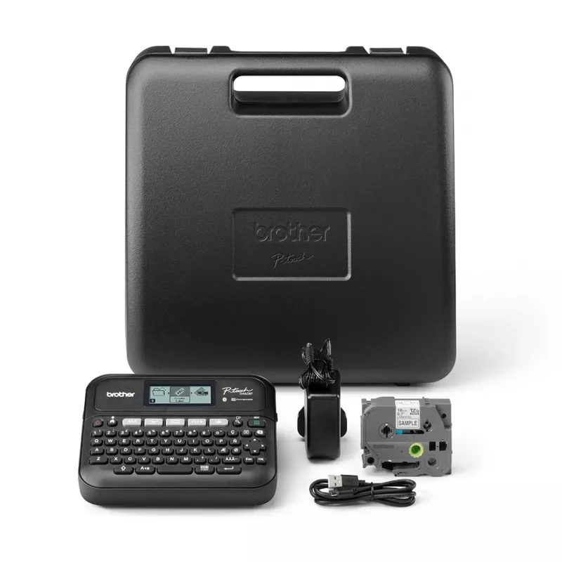 Drukarka etykiet Brother PT-D460BTVP, transfer termiczny, 180 x 180 DPI, 30 mm/s, przewodowa i bezprzewodowa, TZe, Bluetooth, QWERTY