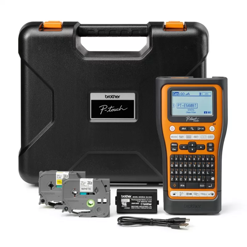 Drukarka etykiet Brother PT-E560BTVP Transfer termiczny 180 x 180 DPI 20 mm/s Przewodowa i bezprzewodowa HSE/TZe Bluetooth QWERTY