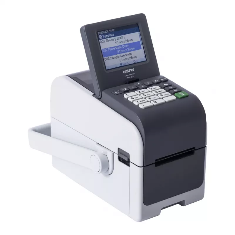 Drukarka etykiet Brother TD-2350DSAH300, termotransferowa, 300 x 300 DPI, 152 mm/s, przewodowa i bezprzewodowa, Ethernet LAN, Wi-Fi, Bluetooth