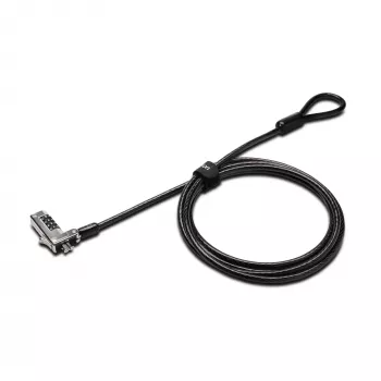 Kensington cienki Combination Laptop Lock, 1,8 m, Kensington, Zamek szyfrowy, Klucz, Czarny