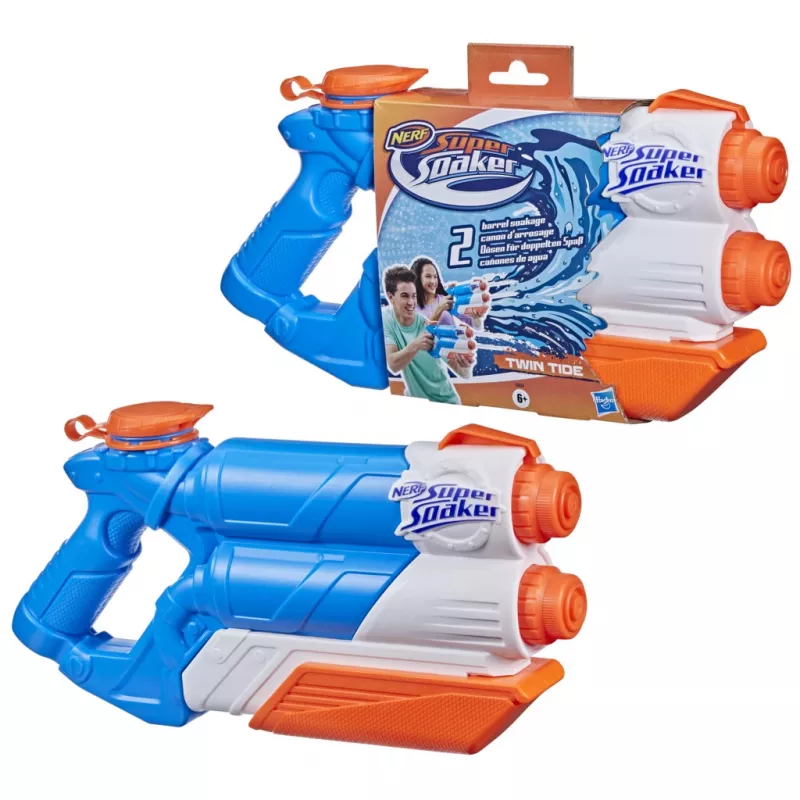 Nerf Super Soaker Twin Tide, pistolet na wodę, Wielokolorowy, od 6 lat