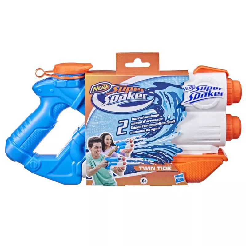 Nerf Super Soaker Twin Tide, pistolet na wodę, Wielokolorowy, od 6 lat