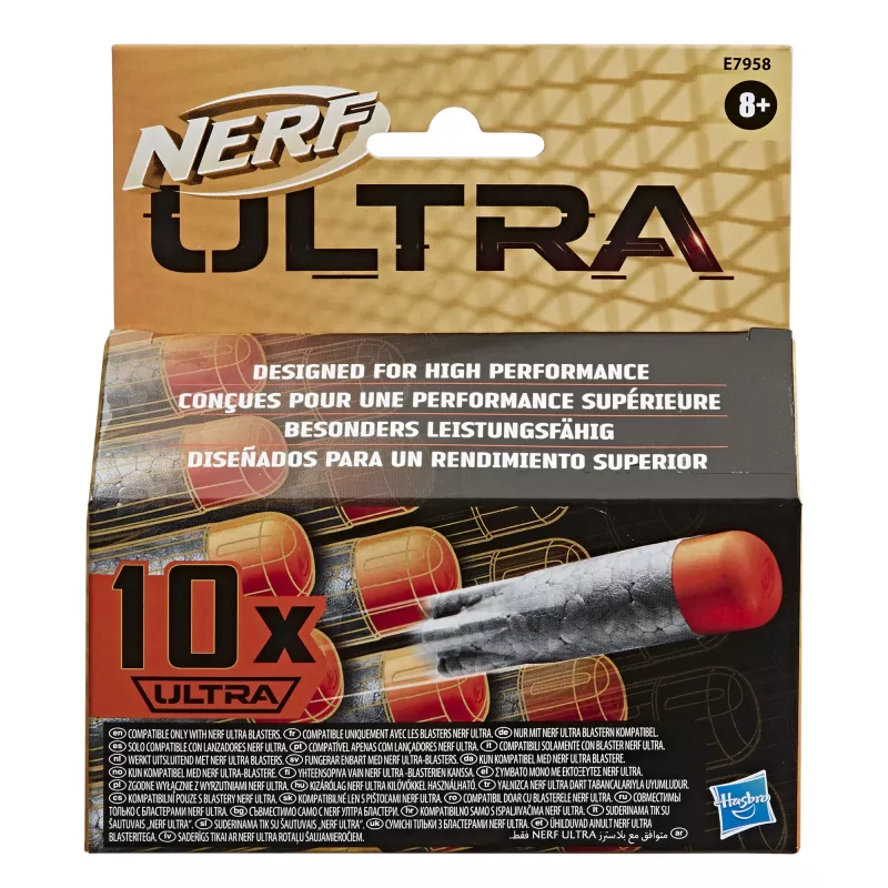 Nerf Ultra 10-Dart Refill Pack -- Najwyższy poziom miotania strzałkami -- Kompatybilny tylko z miotaczami