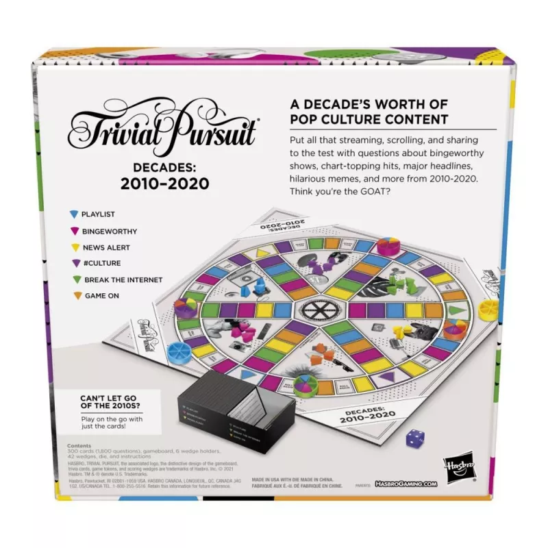 Hasbro Gaming Trivial Pursuit Dekady 2010 do 2020 Gra planszowa Quiz