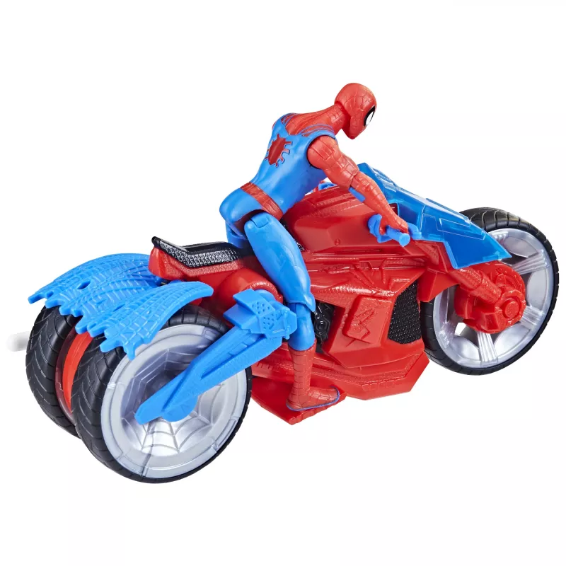 Marvel Spider-Man Zestaw dla dzieci Motocykl Web Blast Cycle z ruchomą figurką Spider-Mana