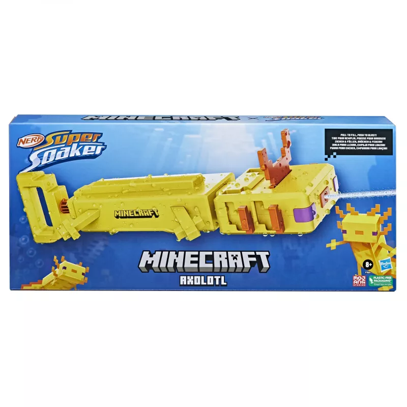 Hasbro Axolotl, pistolet na wodę Soaker, pomarańczowy, biały, żółty, od 8 lat, 1 szt.