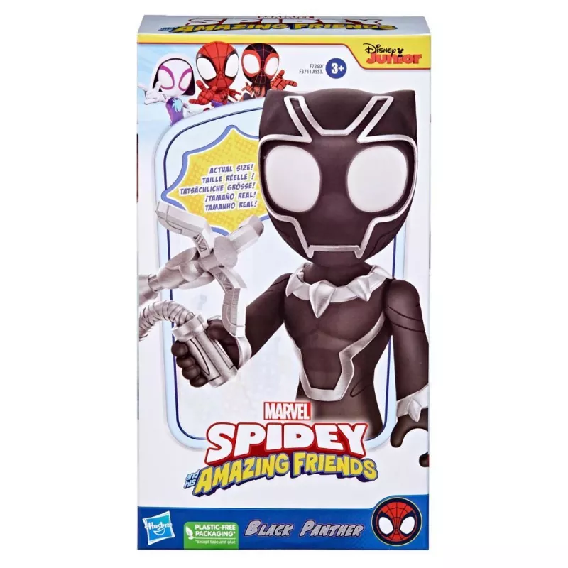 Marvel Spidey i Super-kumple Supersized Czarna Pantera Figurka, Przedszkolne Zabawki Superbohaterów
