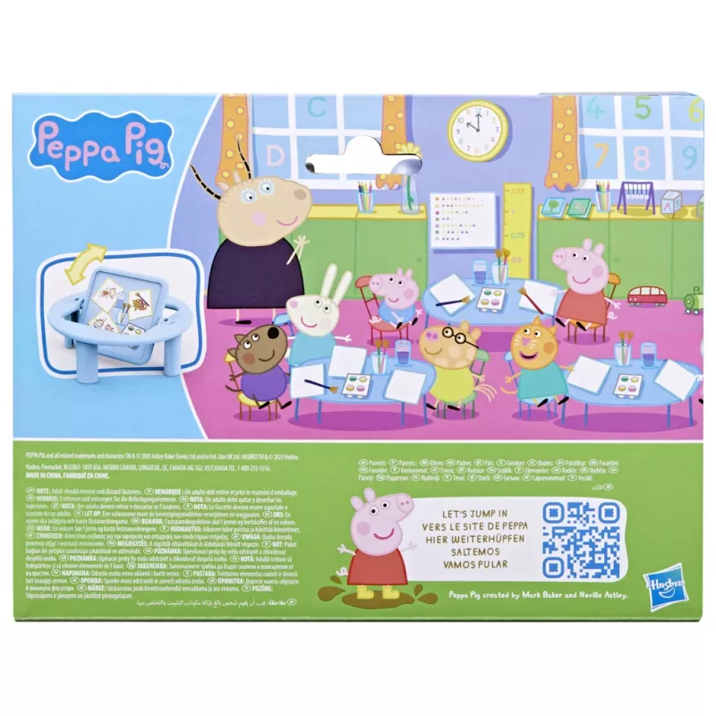 Hasbro Peppa Pig Zestaw Przedszkole z 5 Figurkami i 6 Akcesoriami, Zabawki Przedszkolne dla 3-letnich Dziewczynek i Chłopców i Starszych