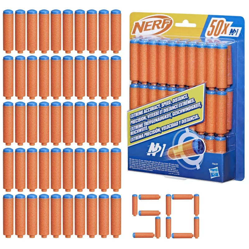 Nerf N Series N1-Darts 50x, Naboje, 8 lat, 50 szt., Niebieski, Pomarańczowy