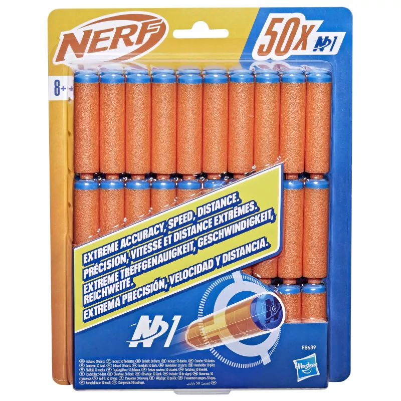 Nerf N Series N1-Darts 50x, Naboje, 8 lat, 50 szt., Niebieski, Pomarańczowy
