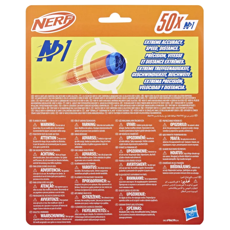 Nerf N Series N1-Darts 50x, Naboje, 8 lat, 50 szt., Niebieski, Pomarańczowy