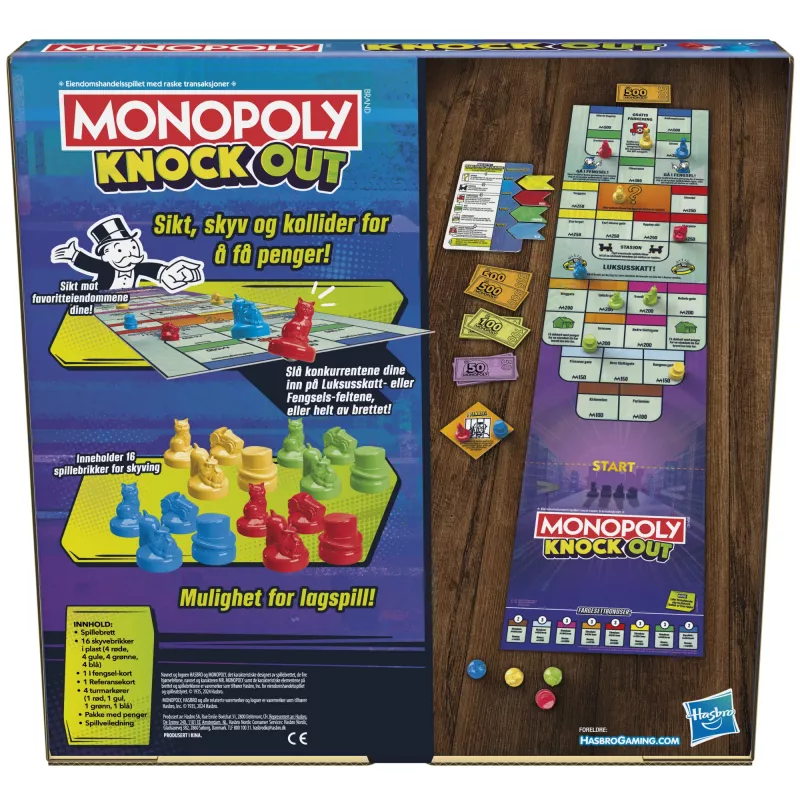 Monopoly Knockout – rodzinna gra towarzyska, szybkie gry planszowe dla wieku 8+, 2–8 graczy, 20 min.