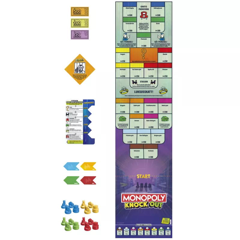 Monopoly Knockout – rodzinna gra towarzyska, szybkie gry planszowe dla wieku 8+, 2–8 graczy, 20 min.