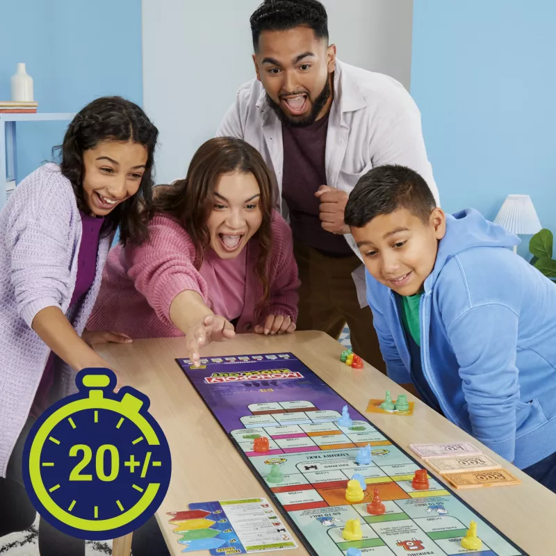 Monopoly Knockout – rodzinna gra towarzyska, szybkie gry planszowe dla wieku 8+, 2–8 graczy, 20 min.