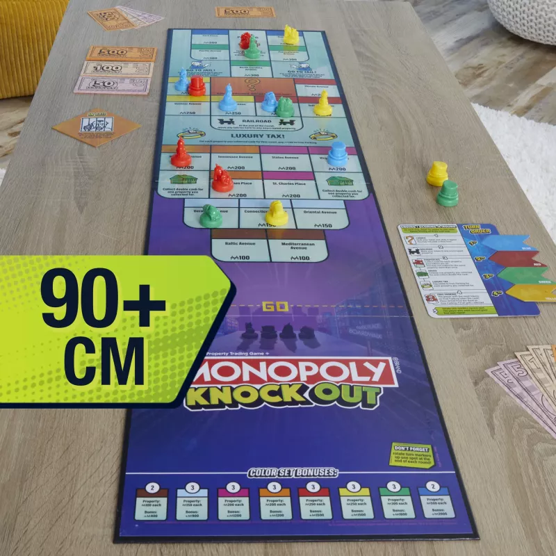 Monopoly Knockout – rodzinna gra towarzyska, szybkie gry planszowe dla wieku 8+, 2–8 graczy, 20 min.