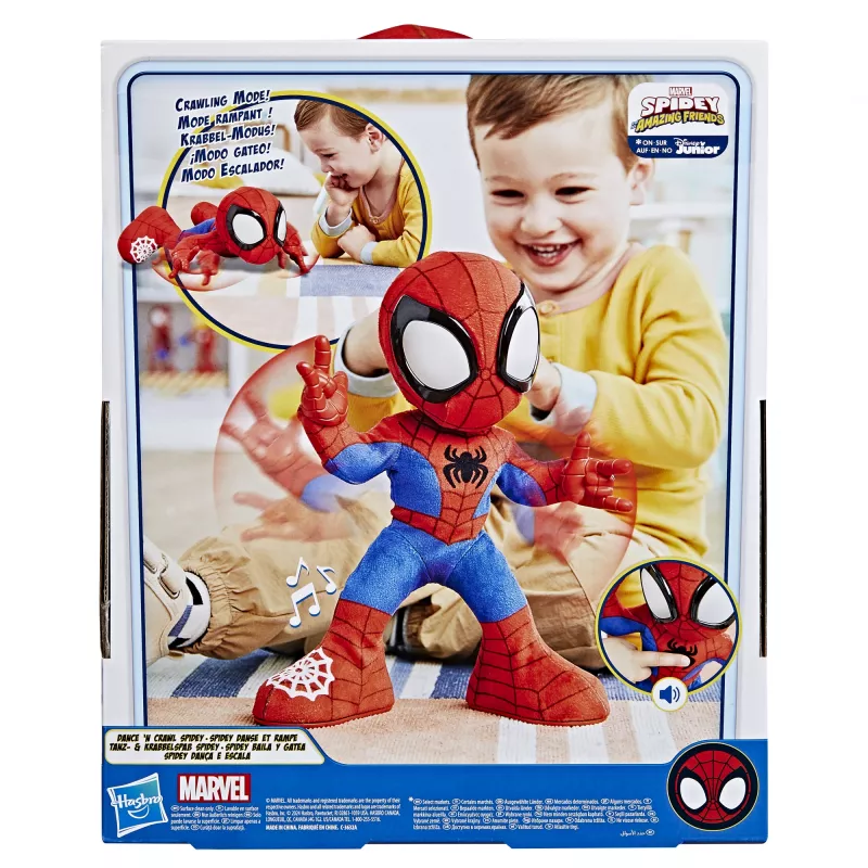 Marvel Spidey i Super-kumple Dance 'N Crawl Spidey, interaktywna pluszowa zabawka z muzyką i dźwiękami