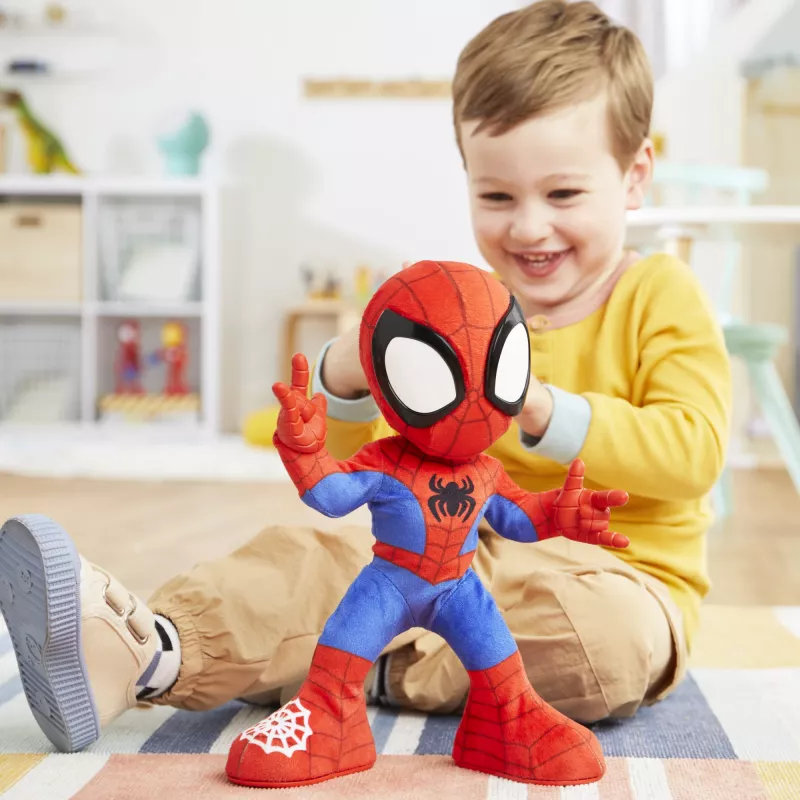 Marvel Spidey i Super-kumple Dance 'N Crawl Spidey, interaktywna pluszowa zabawka z muzyką i dźwiękami