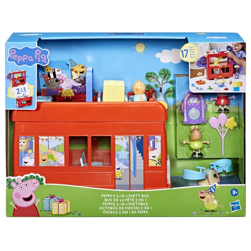 Peppa Pig 2-w-1 Autobus Imprezowy, Akcja/Przygoda, 3 lat(a), Wielokolorowy, Plastikowy