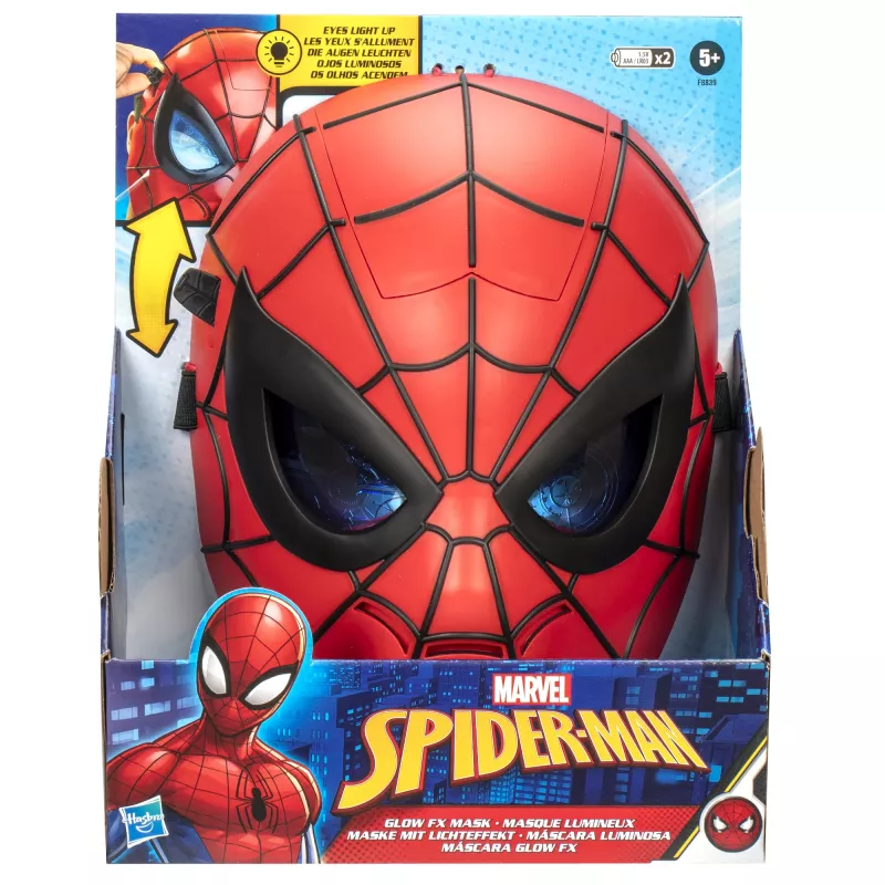 Marvel Spider-Man Glow FX Mask, dla dorosłych i dzieci, maska na twarz, od 5 lat, film, 1 szt.