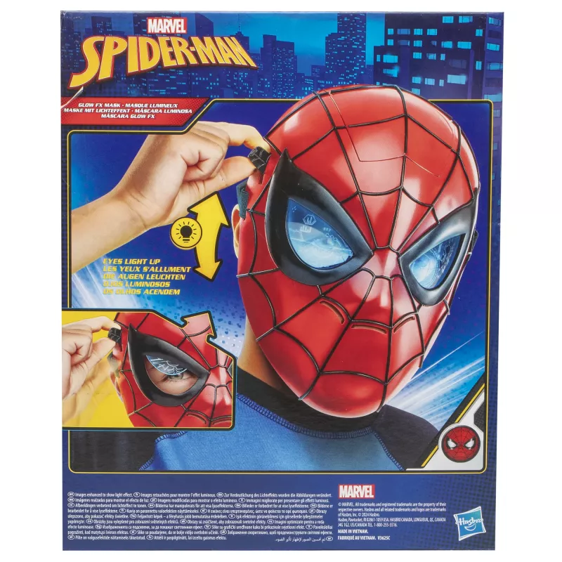 Marvel Spider-Man Glow FX Mask, dla dorosłych i dzieci, maska na twarz, od 5 lat, film, 1 szt.