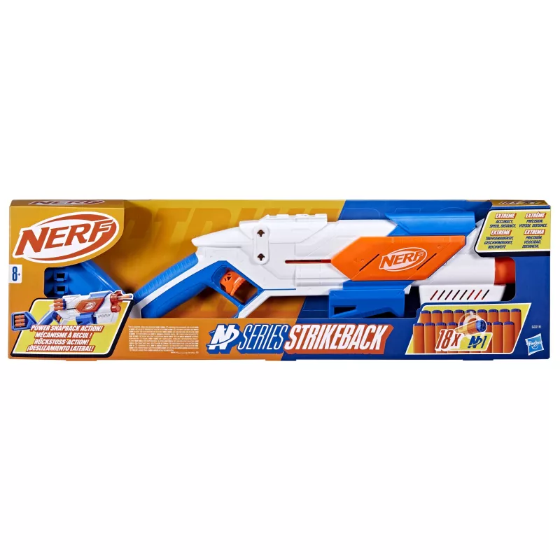 Blaster zabawkowy Nerf N Series Strikeback Niebieski Pomarańczowy Biały 8+