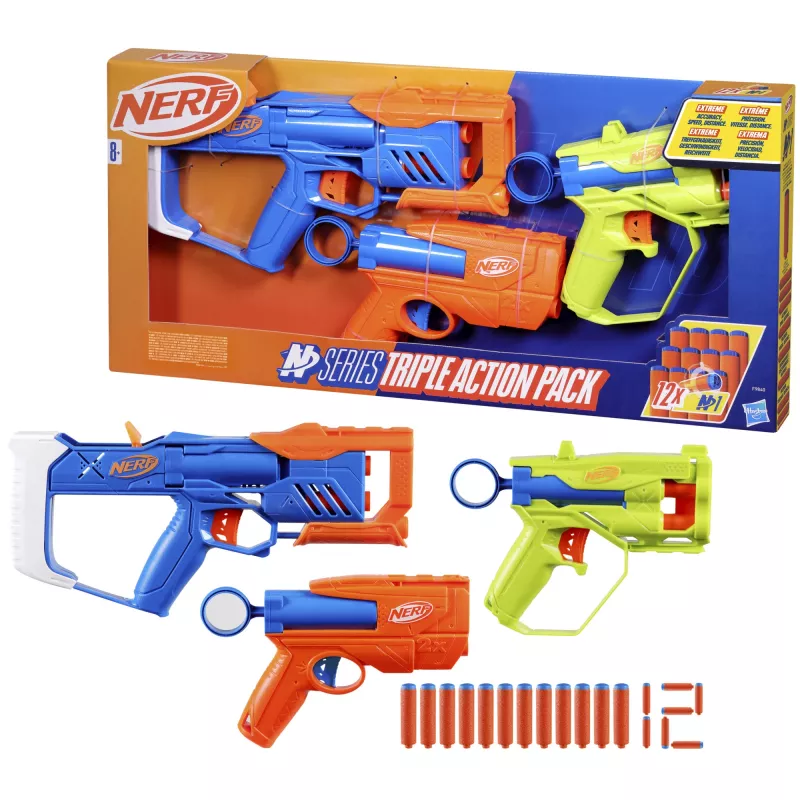 Nerf N Series Triple Action Pack, Zabawkowy miotacz, 8 lat(a)