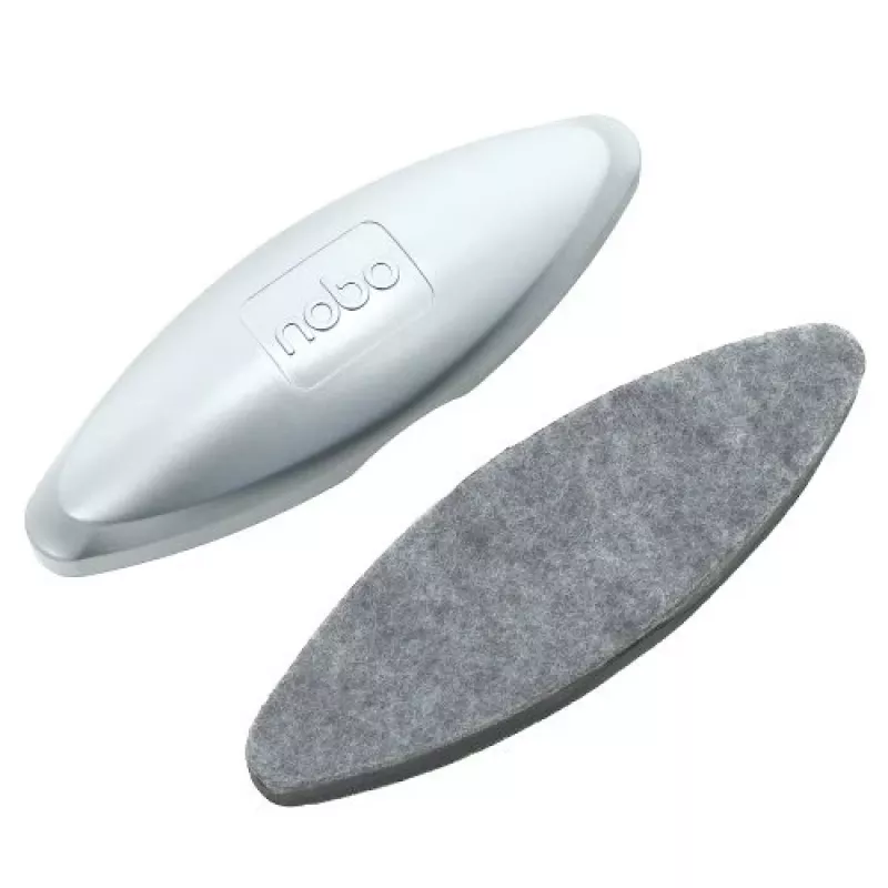 Gumka do tablic suchościeralnych Nobo Glass, ściereczki do czyszczenia tablic, srebrna, 42 mm, 200 mm, 58 mm, 90 g
