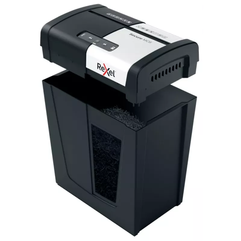 Rexel Secure MC6 Whisper-Shred Niszczarka Mikrocięta P5, Mikrocięcie, 2 x 15 mm, 18 L, 175 arkuszy, 55 dB, Przyciski