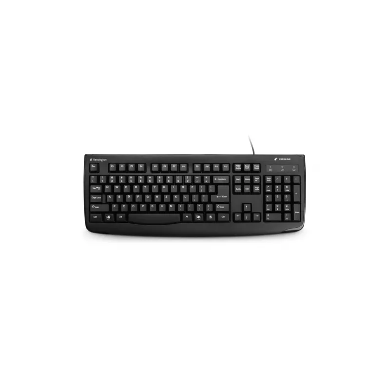 Kensington K:Keybrd Washable ProFitUSB ES, pełnowymiarowa (100%), przewodowa, USB, QWERTY, czarna