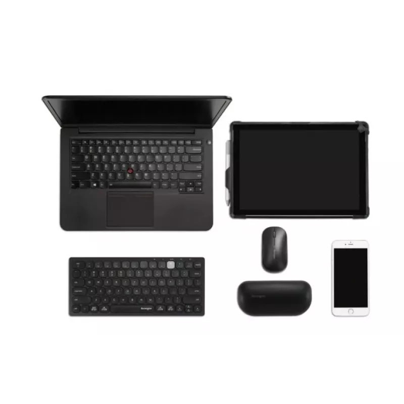 Kensington Dual Wireless Compact klawiatura - PN, Mini, bezprzewodowa, Bluetooth, QWERTY, czarna