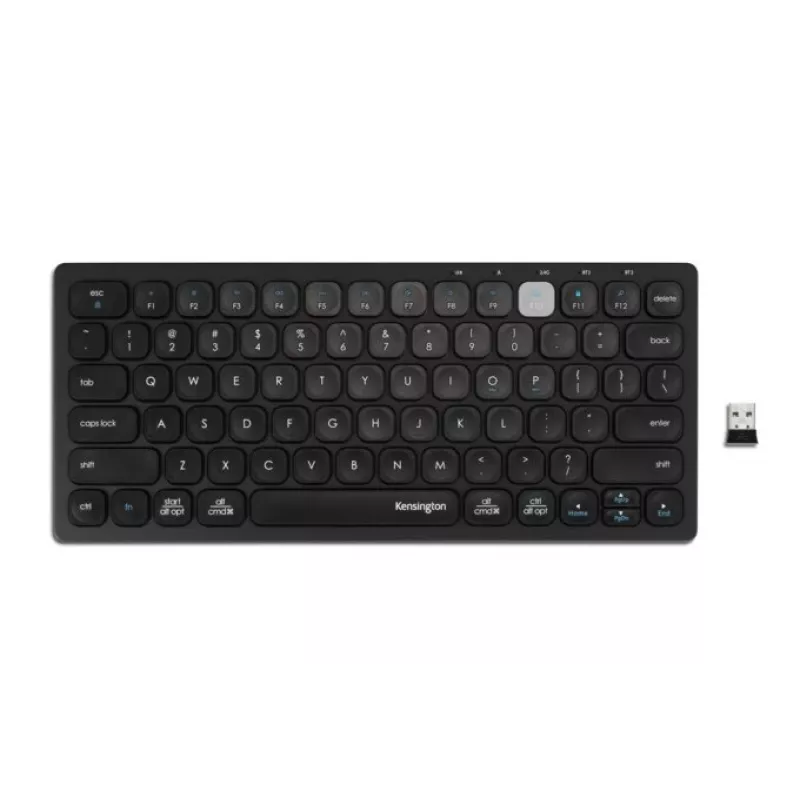 Kensington Dual Wireless Compact klawiatura - PN, Mini, bezprzewodowa, Bluetooth, QWERTY, czarna