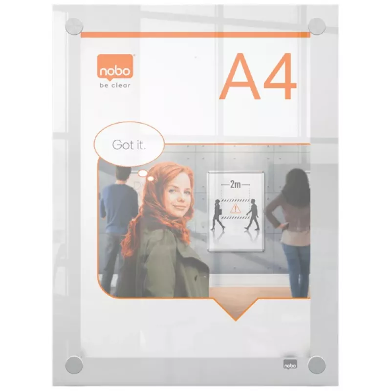 Nobo Premium Plus A4 Przezroczysta akrylowa rama na plakat montowana na ścianie