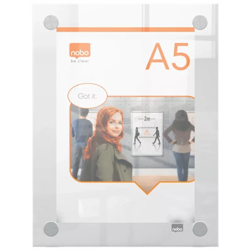 Nobo Premium Plus A5 przezroczysta akrylowa ramka plakatowa do montażu na ścianie