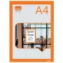 Nobo Samoprzylepna ramka magnetyczna na plakat A4, pomarańczowa, A4, pomarańczowy, pion/poziom, 235 mm, 5 mm, 325 mm