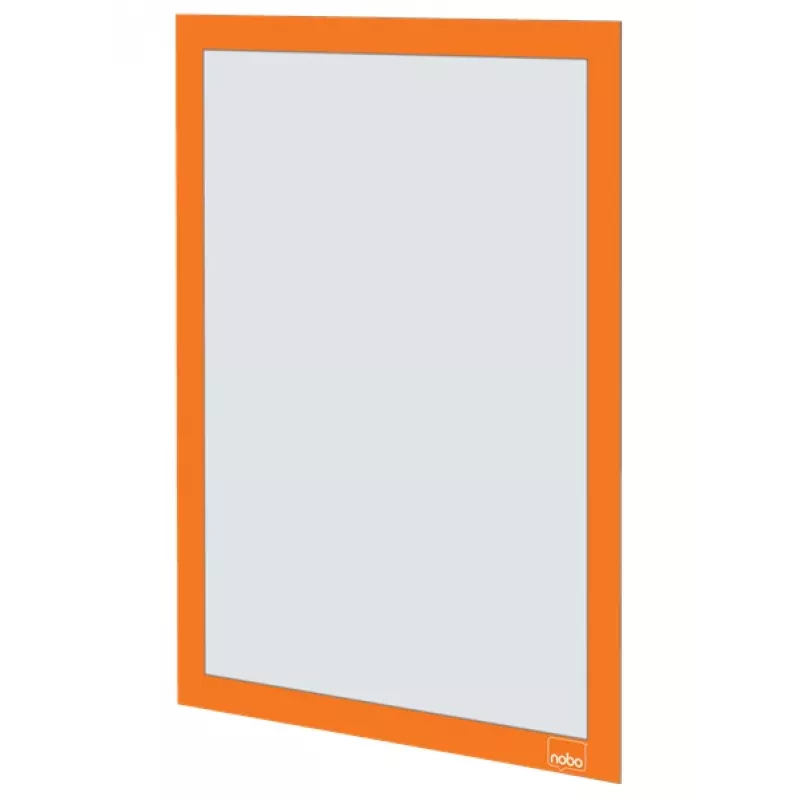 Nobo Samoprzylepna ramka magnetyczna na plakat A4, pomarańczowa, A4, pomarańczowy, pion/poziom, 235 mm, 5 mm, 325 mm