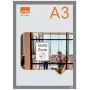 Nobo samoprzylepna ramka magnetyczna na plakat A3, srebrna, A3, szara, pionowa/pozioma, 235 mm, 10 mm, 450 mm